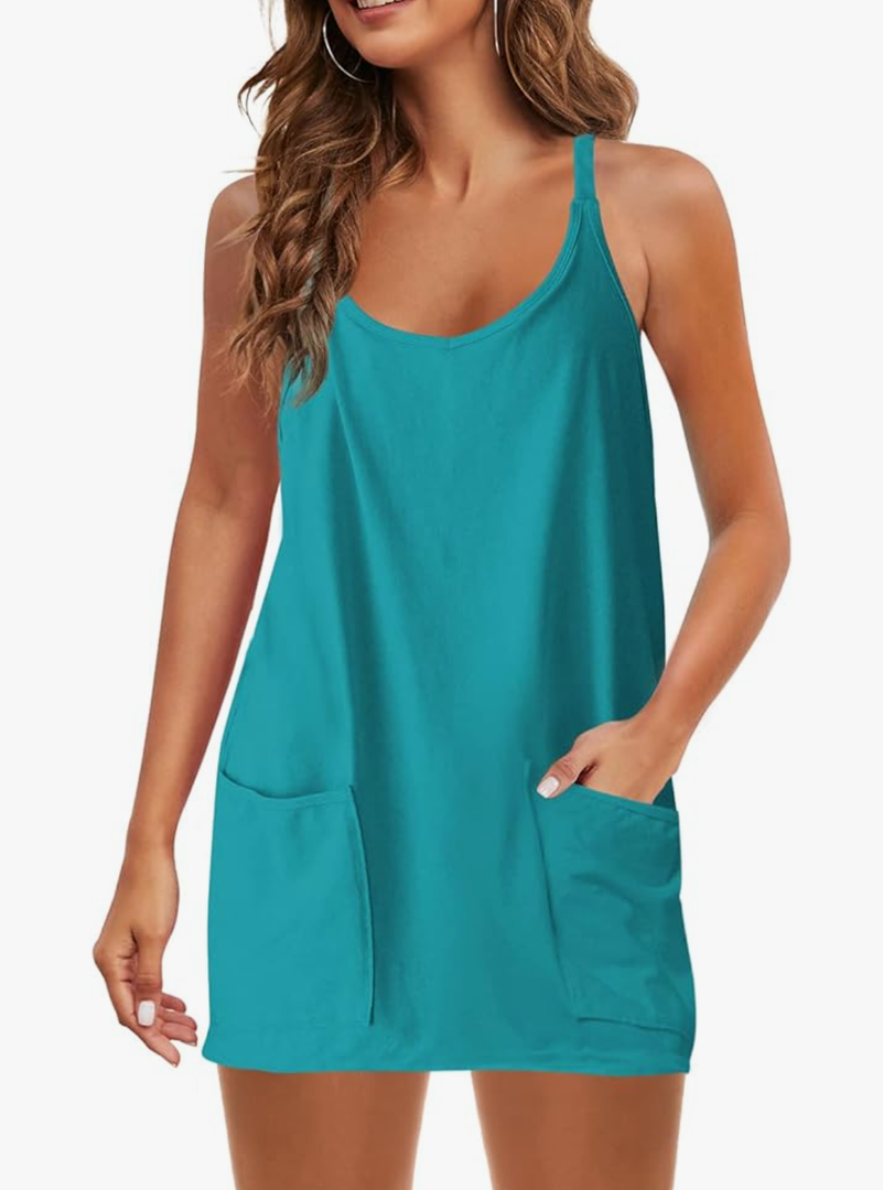 Panadila Womens 2024 Casual Summer Dress Athletic Tennis Dress Sleeveless Sundress for Vacation Workout Romper (Green,S)