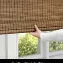 UNISHADES Cordless Bamboo Roman Shades for Windows, Blinds Size (34.5" W 64" H) Colour (Highfield Teak)