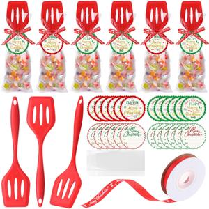 Reallnaive 24 Pack Silicone Spatula 13.4 Inch Rubber Turner Heat Resistant Silicone Slotted Spatula Kitchen Serving Cooking Utensils Gifts Bulk for Women Men