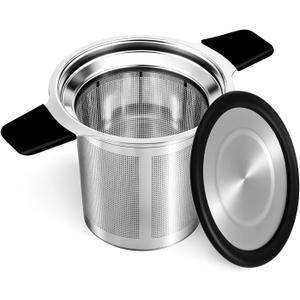 Tifanso Stainless Steel Tea Infuser Steeper Strainer for Loose Leaf Tea, Fine Mesh Reusable Diffusers Ball Bag Filter Holder with Heat Proof Handles for Teapots, Mugs, Cups
