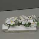 Oairse White Orchids Artificial Flowers Faux Orchids Arrangement in Clear Glass Vases Set of 3 Real Touch Phalaenopsis Orchid Flowers Small Fake Orchid Centerpiece for Dining Room Table