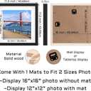 16x16 inch Wood Picture Frame for Wall Hanging Square Photo Frames with Mats 12x12 inch Pictures for Baby Scan,Poster,Decoration,Anniversary,Wedding,Christmas,Diamond Painting(Black)