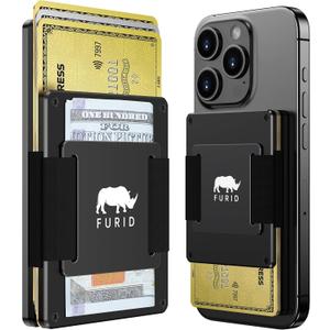 Magnetic Card-Wallet Compatible with Apple MagSafe: Slim Wallet with Cash Strap for iPhone 16/15/14/13/12 Series Pro Max, Minimalist Wallet