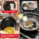 10 Inch Nonstick Frying Pan, Tri-Ply Clad Stainless Steel Skillet with Reinforced Coating, Detachable Handle with Silicone Sleeve, Dishwasher & Oven Safe, Induction Compatible, PFOA-Free
