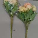 Tigeen 2 Bundles Peonies Artificial Flowers Artificial Peonies Silk Flowers Faux Peony Fake Peony Silk Hydrangea Bouquet for Wedding Table Centerpiece Floral Vase Decor(Orange)