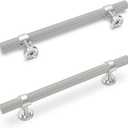 10 Pack 5 Inch Cabinet Pulls knurled Brushed Satin Nickel Kitchen Cabinet Handles Aluminum and Zinc Alloy Drawer Pulls Solid Cabinet Hardware (5'' Hole Center(128mm))