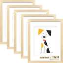 LUCKYLIFE 11x14 Picture Frame Solid Natural Wood, Display 8x10 photo with Mat or 11x14 without Mat for Wall Hanging, Set of 5