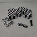 Lewtemi Race Car Number Piata Small Checkered Race Car Birthday Party Decoration Black and White Racing Piata with Stick Confetti Eye Mask for Celebration 15.3 x 10.6 x 2.8 Inch(Number 3)