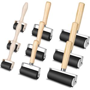 9 Pack Rubber Brayer Roller 1.4/2.4/4 Inch Art Craft Roller Hard Rubber Brayer Rollers for Gluing Printing Printmaking in Application Wallpapers Stamping Oil Painting Scrapbooks
