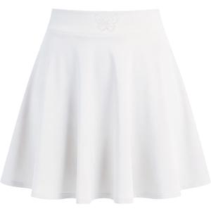 Ekfewou Little Girls Skirts Athletic Uniform Skirts Built in Shorts Casual Mini Skorts for Kids with Pockets (10-11 Years, White)