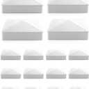 QWORK 16 Pack 5" Vinyl Pyramid Style Fence Post Cap, Vinyl Post Caps, Decorative Mailbox, Lamp Post, Deck, Dock, Piling Caps, Protect Wooden Fence Poles Outdoor, White 5" x 5"