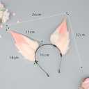 Faylay Furry Handmade Rabbit/Wolf/Fox Ear Headband Cosplay Hair Simulated fluffy Fox Ear Headband Accessorie for Man/Women (Pink)