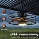 TCL 20" Waterproof Downrod Ceiling Fan with Light & Remote