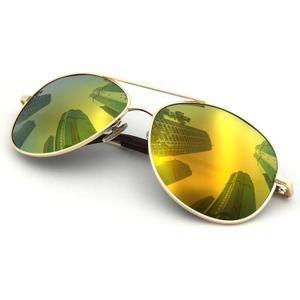 J+S Premium Military Style Classic Aviator Sunglasses, Polarized, 100% UV protection for Men Women (Gold Frame/Orange Mirror Lens)