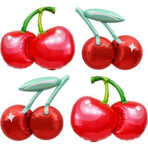 3 x 4pcs Red Cherry Balloons,Cute Cherry Balloons for Summer Party Decorations, Fruit Theme Birthday Decor,Cheetah Cherry Party, She is ready to Pop Party