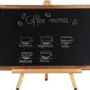 MyGift 18-Inch Burnt Wood Erasble Chalkboard Sign with A-Frame Easel Stand, Tabletop Menu Board, Wedding and Events Chalboard Signage