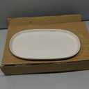 AmorArc Large Ceramic Serving Platter, 15.5"/14"/12.2" Oval Platters Microwave Safe, Serving Trays for Wedding, Stoneware Serving Dish for Entertaining&Party, Set of 3 (White)