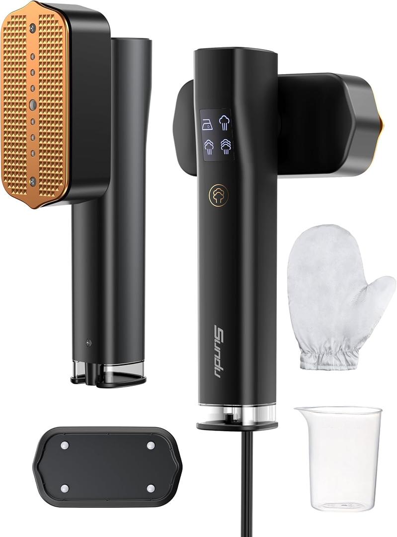 Steamer for Clothes, Sundu Portable 2-in-1 Steamer & Iron, 15s Fast Heat-up, 100ml Water Tank, Ironing Gloves, 20 Min Continuous Steam, Wrinkle Remover for Garment, Travel & Home Use (Gray) (Grey)