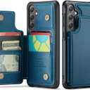 Vinich for Samsung Galaxy S25 Plus Wallet Case with Card Holder, RFID Blocking Credit Slots Kickstand Shockproof Phone Cover Fit for Galaxy S25 Plus 6.7" Blue