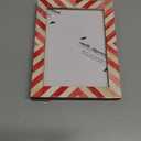 Handicrafts Home Red Picture Frame  5x7 Handmade Chevron Bone Inlay Photo Frame for Christmas Decor, Holiday Gifting, Valentines Day Decor, Colorful Farmhouse Wall Decor, Boho Shelf Styling, Rustic Home Decor & Living Room Picture Frame (Red-0.75)