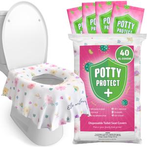 Eli with Love 40 Extra Large Disposable Toilet Seat Cover by Eli with Love  Toddler Toilet Covers for Full Coverage On Toilet or Potty  Ideal Travel Toilet Seat Covers for Kids and Adults (Floral)