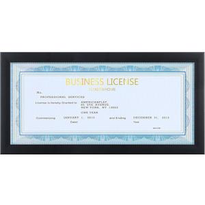 ELSKER&HOME 4x9 Business License Frame Black for 4 x 9 Standard Business Licence, Wall or Tabletop Display Panoramic Picture with No Mat (1 Pack)