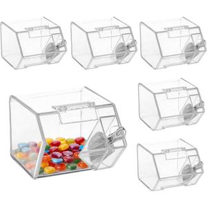 Hammont Candy Box Shaped Acrylic Candy Boxes - 6 Pack - 3.44"x2.69"x2.2" - Perfect for Weddings, Birthdays, Party Favors and Gifts | Designer Cute Clear Lucite Plastic Treat Containers