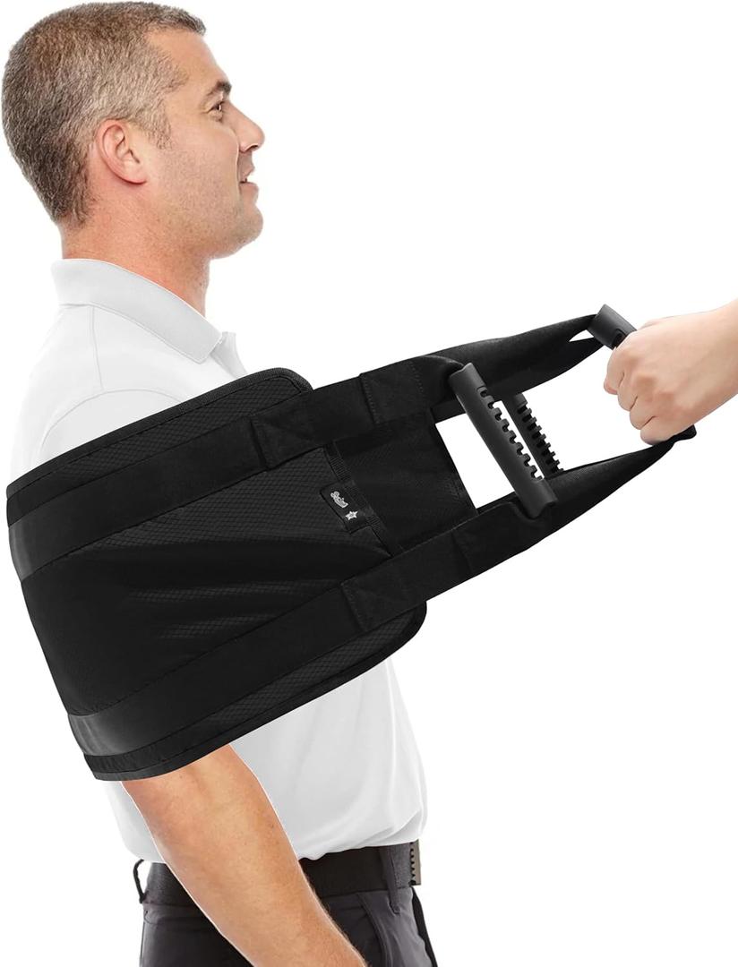 SPRING SEAON Transfer Sling - Essential Transfer Belt Lifting Strap for Elderly and Disabled with Mobility Aids- Lift Assist Gait Belts for Seniors for Home, Hospital, Nursing Care (Black)