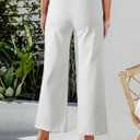 Sidefeel Women's Wide Leg Jeans High Waisted Zimbaplatinum Stretchy Straight Leg Jeans Buttoned Loose Denim Pants with Pocket (White) 10