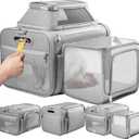 Top and Side Expandable Pet Carrier with Treat & Pet Window,18x13x9.5 Inch Southwest Frontier Airline Approved,Soft-Sided Dog Carrier for Small Dogs and Cats,Travel Cat Carrier with Locking Zippers