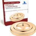 (Cup Tray Lid) Gold Premium Communion Trays for Churches | Stainless Steel Communion Ware Set, Supplies | 40 Cup Tray
