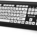 Magnus 325 | Wireless Large Print Full Size Computer Keyboard | High Contrast Black & White Keys | Soft Buttons | Ideal for Visually Impaired, Beginners and Seniors | Plug & Play