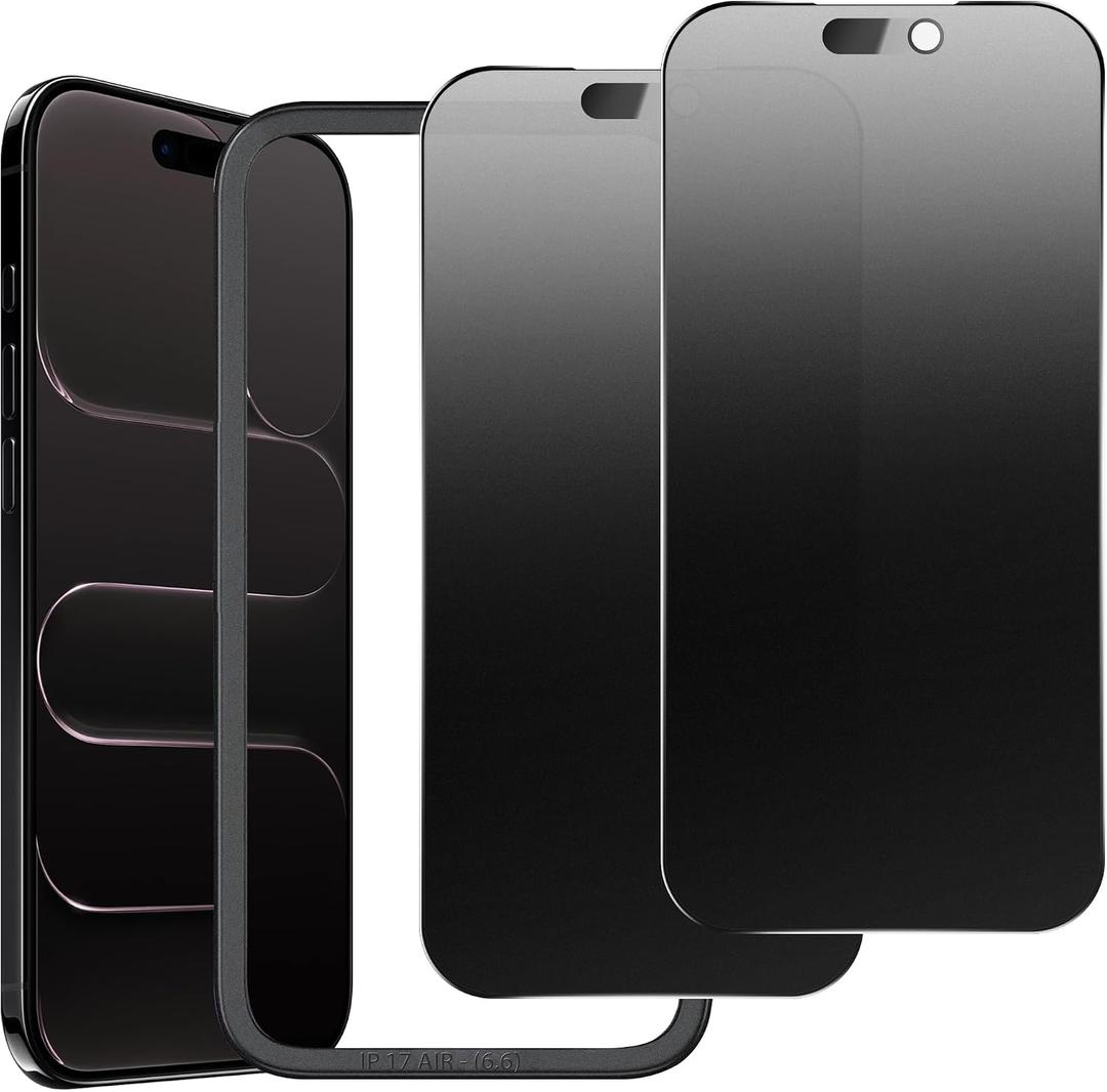 2 Pack Matte Privacy Screen Protector for iPhone Air 6.5",Anti-Glare Anti-Spy Scratch Resistant Tempered Glass Film,Smooth Responsive Touch Anti-Scratch GlassEasy to Install