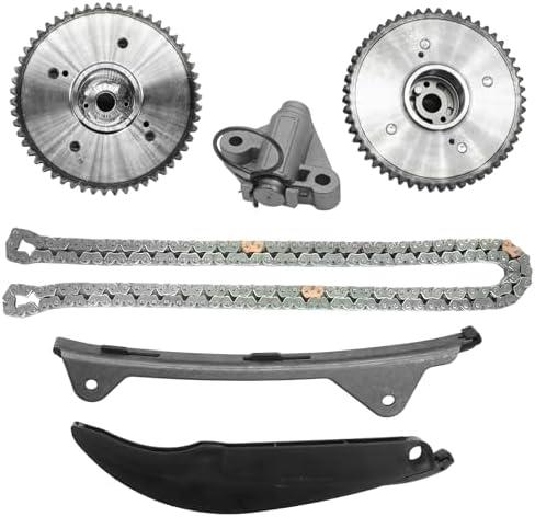 24321-2E000 Timing Chain Kit w/CVVT Gear for Hyundai Elantra 1.8L 2011-2014, for Kia Soul 2012-2013 2.0L L4 Engine 24350-2E001 24370-2E000 with Guide Tensioner Cam Phaser Sprocket