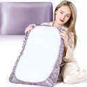 19 Momme 100% Mulberry Silk Pillowcase (Pillow Cap Style) Standard & Toddler Size, Easy On/Off for Travel & Home, Cooling Smooth for Hair & Skin, Quick-Dry, Lavender