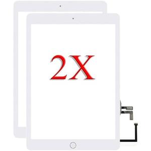 for iPad 5 5th Gen A1822 A1823 2017 Screen Replacement 2 Pack 9.7 Inch Digitizer, for iPad 5 5th Gen Touch Screen Digitizer Replacement with Home Button(White)