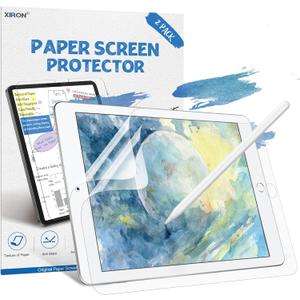XIRON [2 PACK] Paper Screen Protector for iPad 9th/8th/7th Generation (10.2 Inch, 2021/2020/2019), Matte PET Film for iPad 10.2, Write and Draw Like on Paper, Anti Glare Screen Protector
