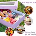 Pastry Serving Box Cardboard Heavy Duty 8PK, Assorted Food Platter Box w/Lid Indoor Outdoor for 5-8 People, Stably Filled Catering Trays w/Lid for Gift(15"x10"x3.5" Pink)