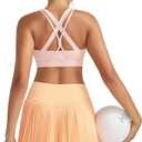 RUNNING GIRL Sports Bra for Women High Support, Criss-Cross Back Padded Strappy Sports Bras Yoga Bra with Removable Cups (Pink, XL)