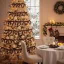 2 Pcs Christmas Bow Garland Banner 16.4 ft Pre-Assembled Brown Satin Bows Ornaments Xmas Bows Hanging Decor for Room Fireplace Bachelorette Party Birthday Baby Shower Supplies