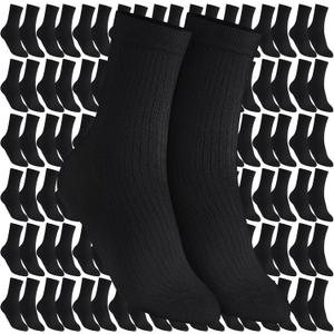 Winter Socks Bulk for Homeless Donations Moisture Wicking Crew Socks for Unisex Adult Men (Black)