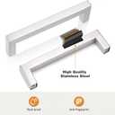 Probrico 50 Pack Satin Nickel Stainless Steel Square Bar Kitchen Cupboard Handles 5 Inch Hole Centers Cabinet Drawer Dresser Bedroom Bathroom Pulls (5.5 Inch Total Length)