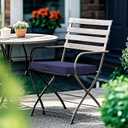 Patio Chair Cushions Waterproof Outdoor Seat Cushions for Patio Furniture 3-Year Color Fastness Garden Sofa Couch Adjustable Straps 2Pcs (Navy Blue, 19 x 19 x 3 in)