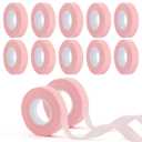 BEVTEE 12 Rolls Lash Tape, Self-Adhesive Eyelash Tape for Eyelash Extensions, Soft and Breathable Micropore Eyelash Extension Tape Supplies for Lash Clusters Eyeshadow Makeup, 9m/10yard Pink