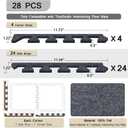 TroyStudio 28 Pcs 0.5" Felt Border Pieces Sound Absorbing Interlocking Floor Mats & Piano Carpet Drum Rug