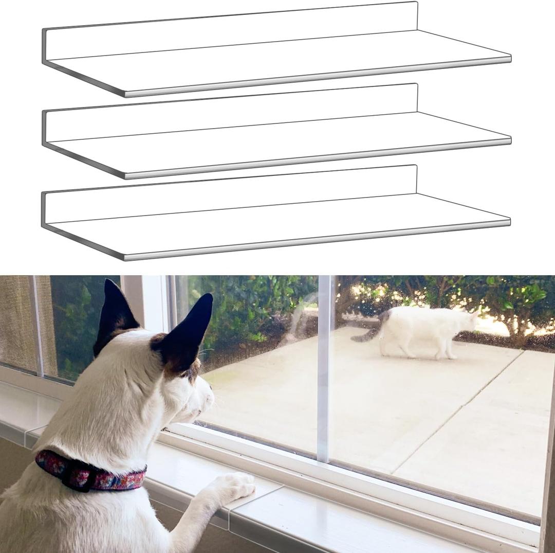 3 Pcs Window Sill Protector, Pet Window Guard,Transparent, Window Sill Cover, Protection from Dog and Cat Scratching Chewing Slobbering, Heavy Duty Scratch Shield(15.75"x 4.72"x 1")