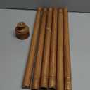 Wood Curtain Rods for Windows 48 to 84 Inch, Adjustable Decorative 1'' Heavy Duty Metal Curtain Rod with Modern Faux Wood Grain Finials, Rustic Farmhouse Bedroom Boho Drapery Pole (36''-88'' (1 Pack))