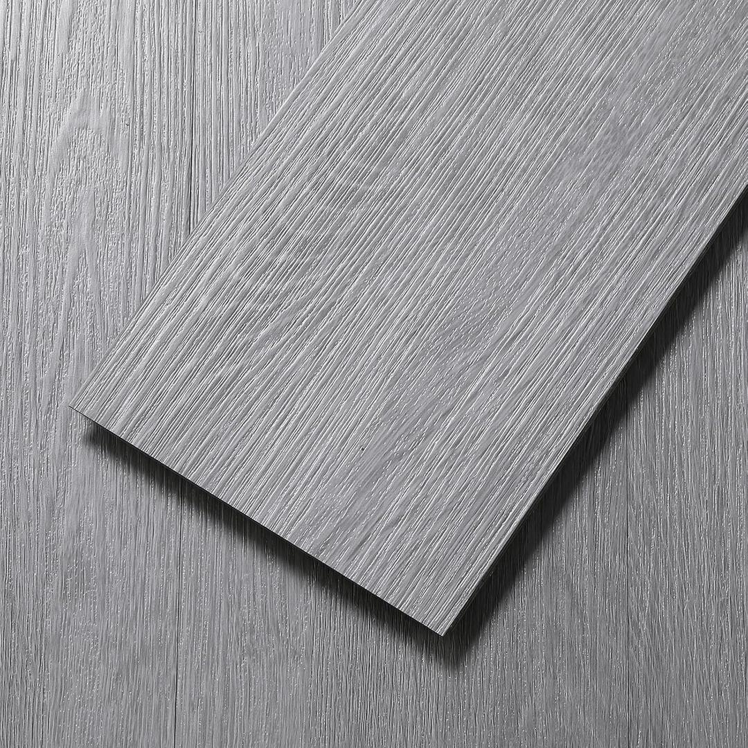 Peel and Stick Floor Tile, Luxury Vinyl Plank Flooring 36-Pack 54 Sq.ft, Real Wood Look Self-Adhesive Vinyl Floor Tiles, Easy DIY for Kitchen, Bedroom and Living Room, Grey Ash