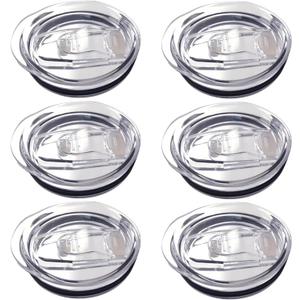 6 Pack 20 oz Skinny Tumbler Replacement Lids Plastic Splash Covers tops for 20 oz coffee cup lids Clear Cup Covers for 2.64 Inch Mouth Tumbler Cooler