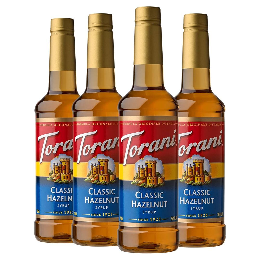 Torani Syrup, Classic Hazelnut, 25.4 Ounces (Pack of 4) (EXP 08/11/28)